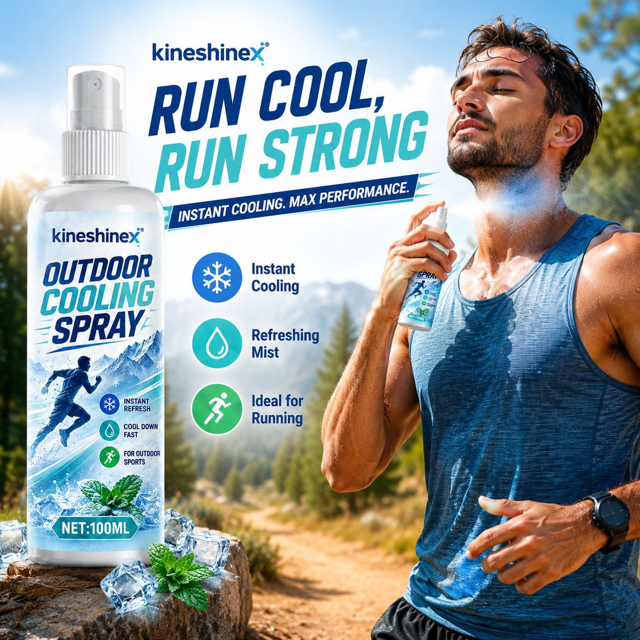 Outdoor Sport Activity - Outdoor Cooling Spray 100ml–Instant Refresh for