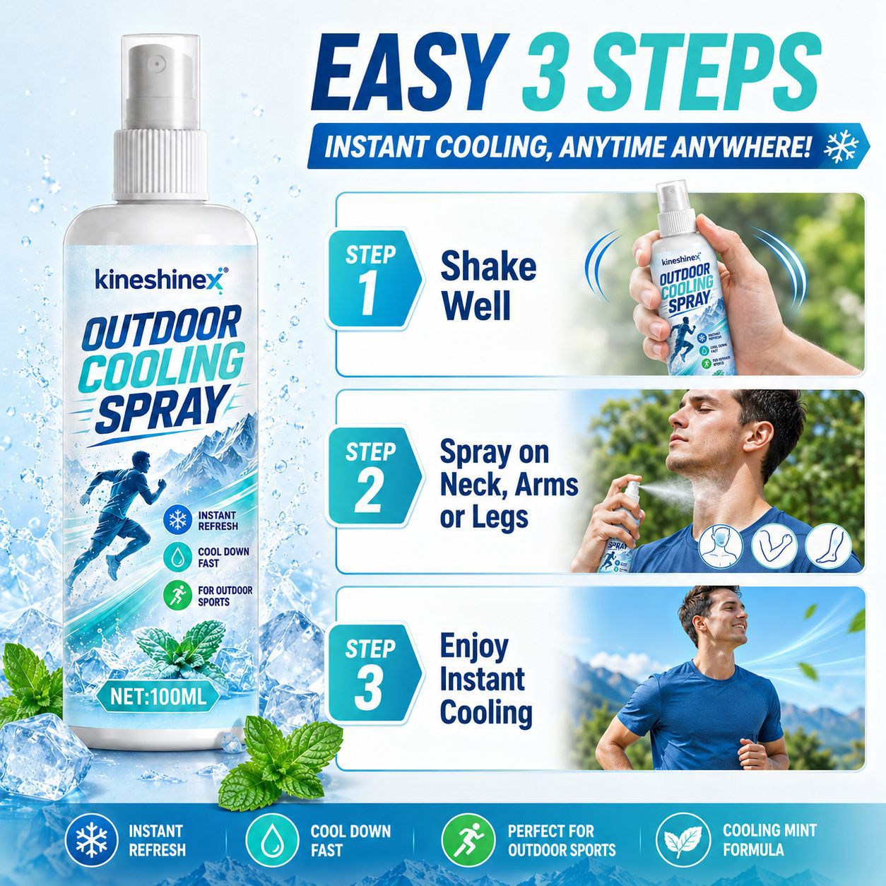 Outdoor Cooling Spray 100ml–In - Outdoor Sport Activity ulasan dan harga